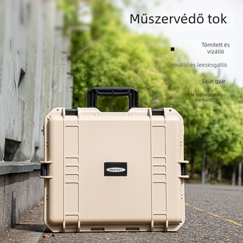 Műanyag szerszámos doboz eszközökhoz, robbanásálló védődoboz, ütésálló, nagy kapacitású, hordozható