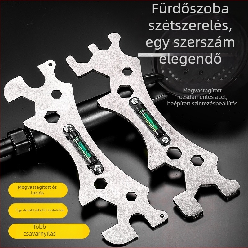 Konyhai és fürdőszobai univerzális kulcs, rozsdamentes acél