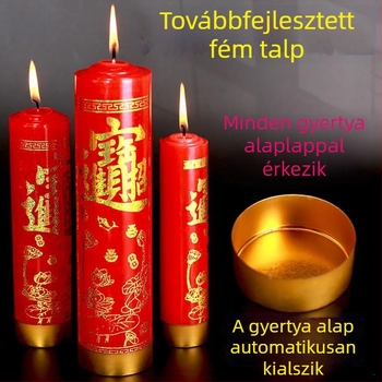 Nagy piros háztartási gyertya vészvilágításhoz, katasztrófavédelmi célokra és kínai újév ünnepére