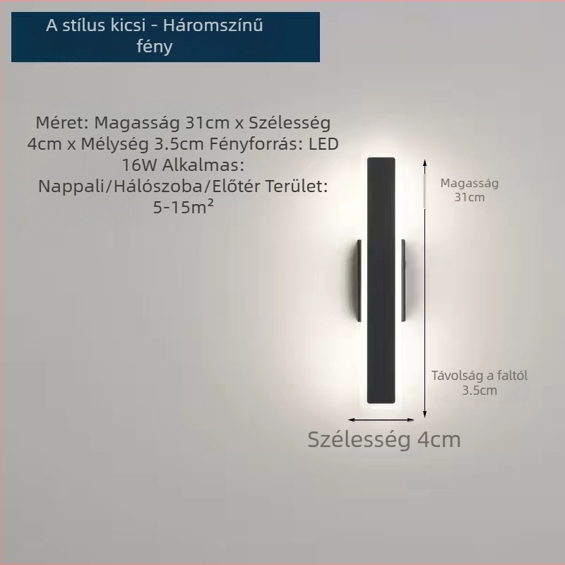 Minimalista falikar LED-szalaggal hálószobára, éjjeli lámpa, modern skandináv stílus a nappaliba