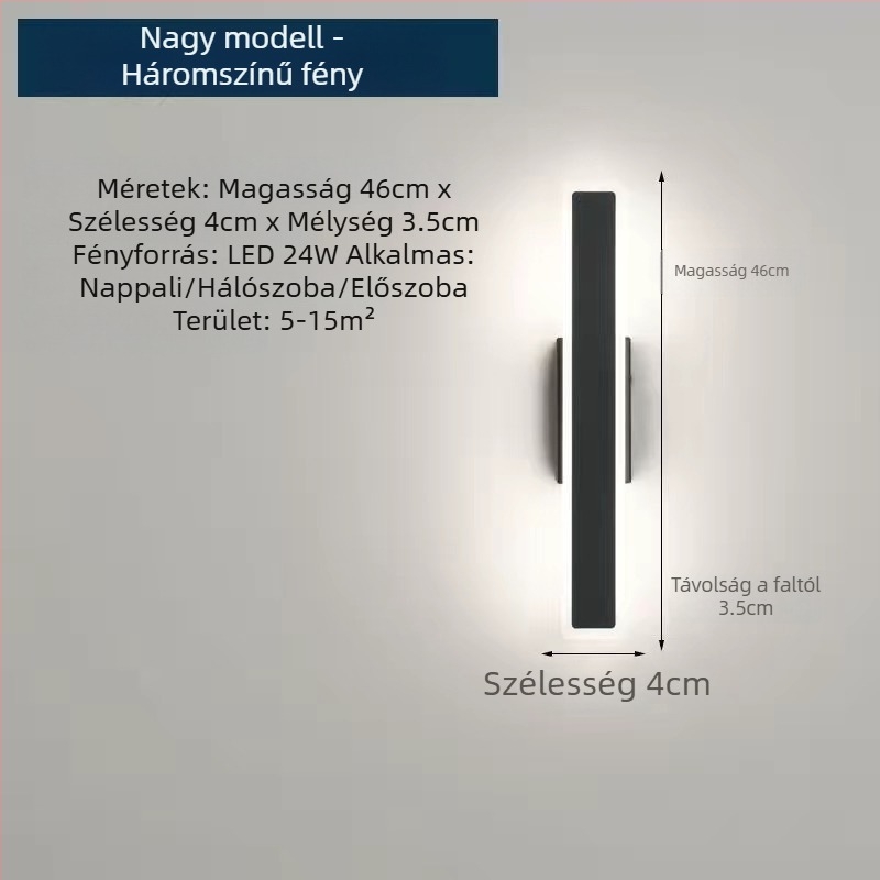 Minimalista falikar LED-szalaggal hálószobára, éjjeli lámpa, modern skandináv stílus a nappaliba