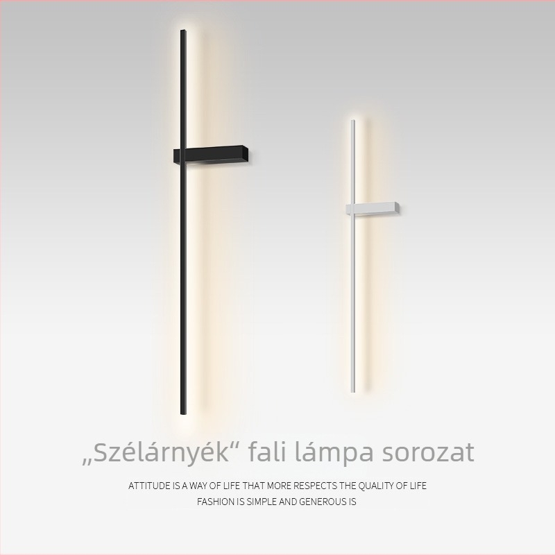 Minimalista hosszú falikar nappaliba, TV-háttérfalhoz, hálószobában az ágy mellett és a folyosón