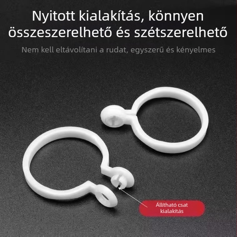 Függönygyűrű-készlet: vastag, csendes gyűrű, római rúd gyűrű, húzógyűrű, függönykampó