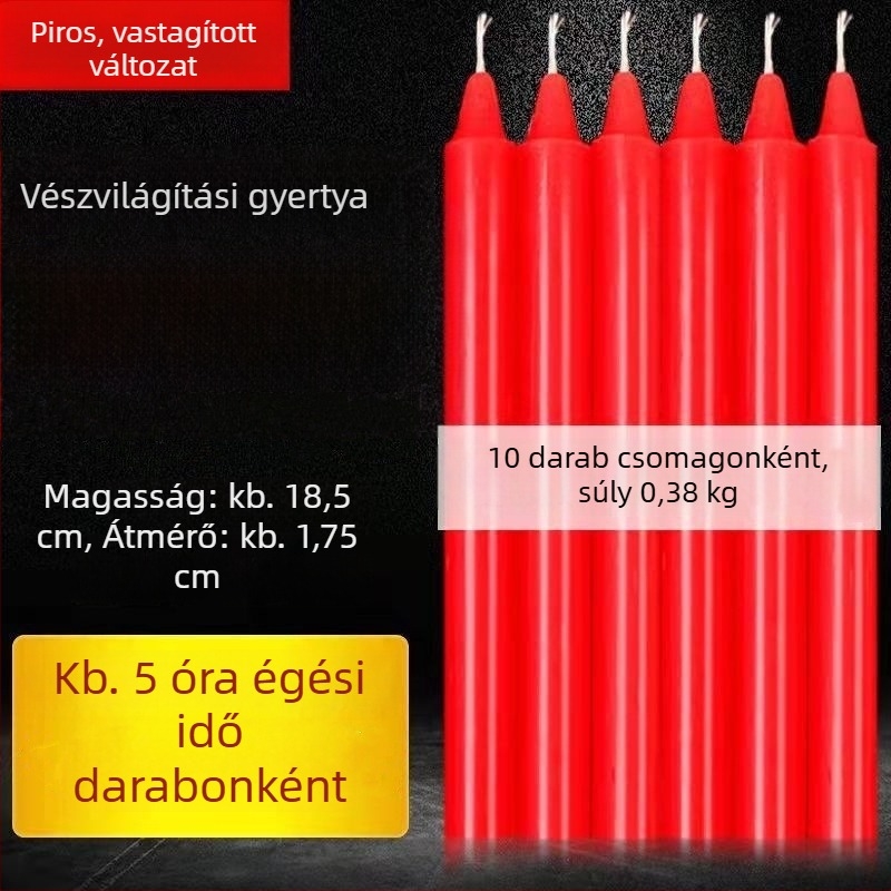 Parafin háztartási gyertya áramszünetre, füstmentes sürgősségi világításhoz Buddhát tisztelve és ünnepekre