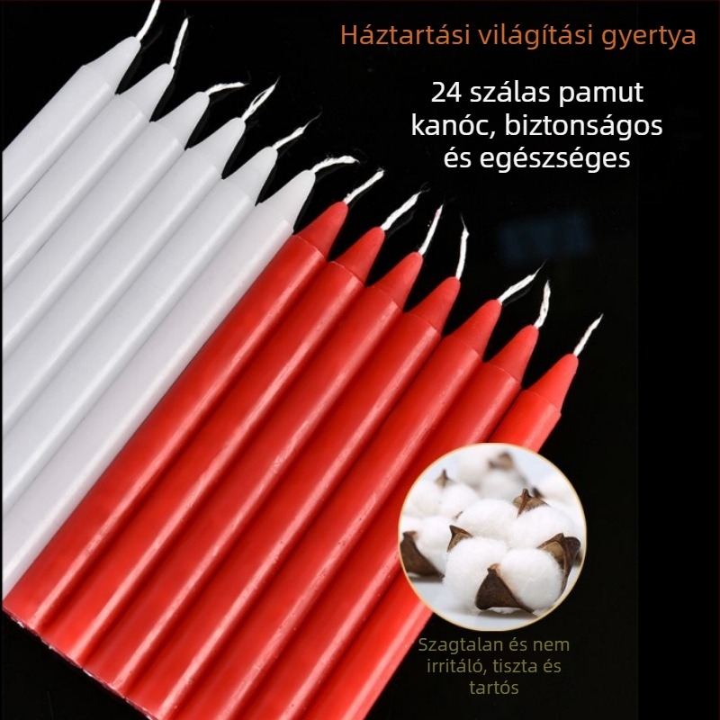 Parafin háztartási gyertya áramszünetre, füstmentes sürgősségi világításhoz Buddhát tisztelve és ünnepekre