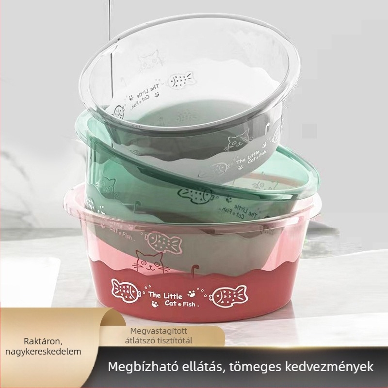 Otthoni vastag műanyag mosómedence, átlátszó, univerzális használatra – arc- és lábmosáshoz, edényekhez és ruhákhoz, nagy méret