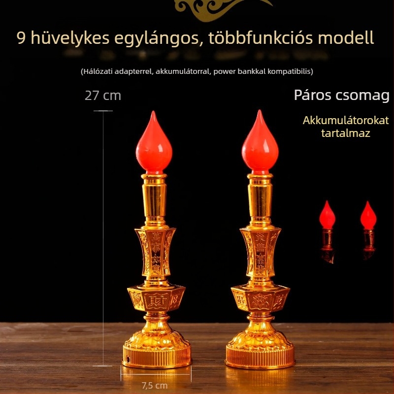 LED lángszimuláló gyertyák, párban, lengő, háztartási elektronikus gyertyák tartóval