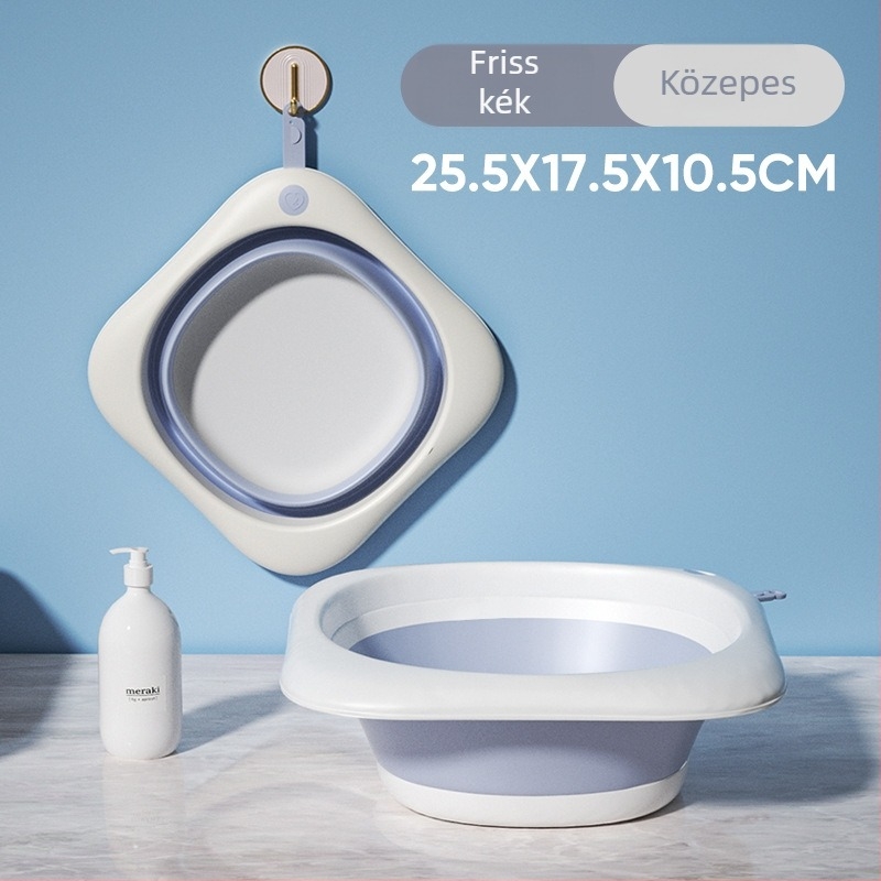 Összecsukható mosómedence arcmosáshoz, kisméretű, hordozható – kollégiumhoz, utazásokhoz és háztartási mosáshoz, 39 cm