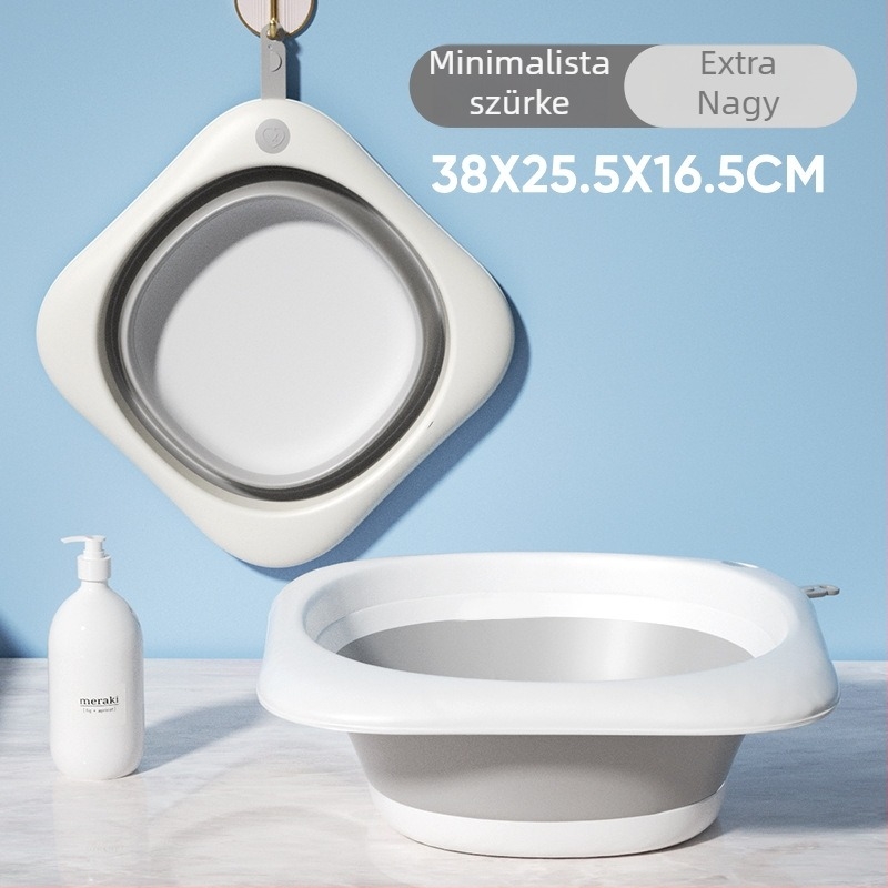 Összecsukható mosómedence arcmosáshoz, kisméretű, hordozható – kollégiumhoz, utazásokhoz és háztartási mosáshoz, 39 cm