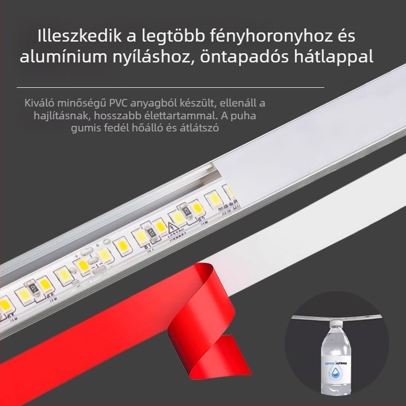 Két színű LED szilikon világító szalag, 220V, vízálló, nappali mennyezeti vonalvilágítás