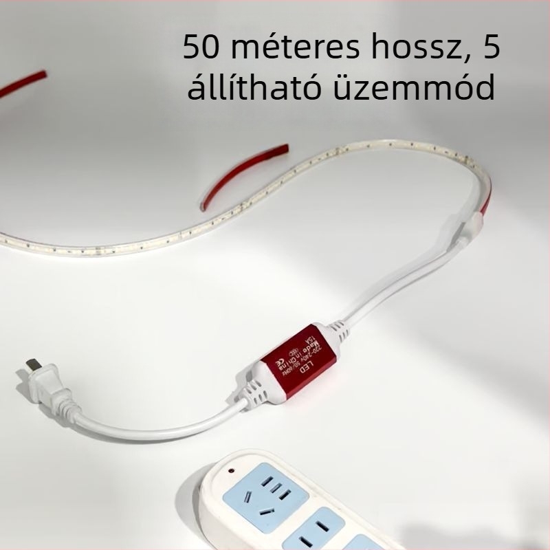 Két színű LED szilikon világító szalag, 220V, vízálló, nappali mennyezeti vonalvilágítás