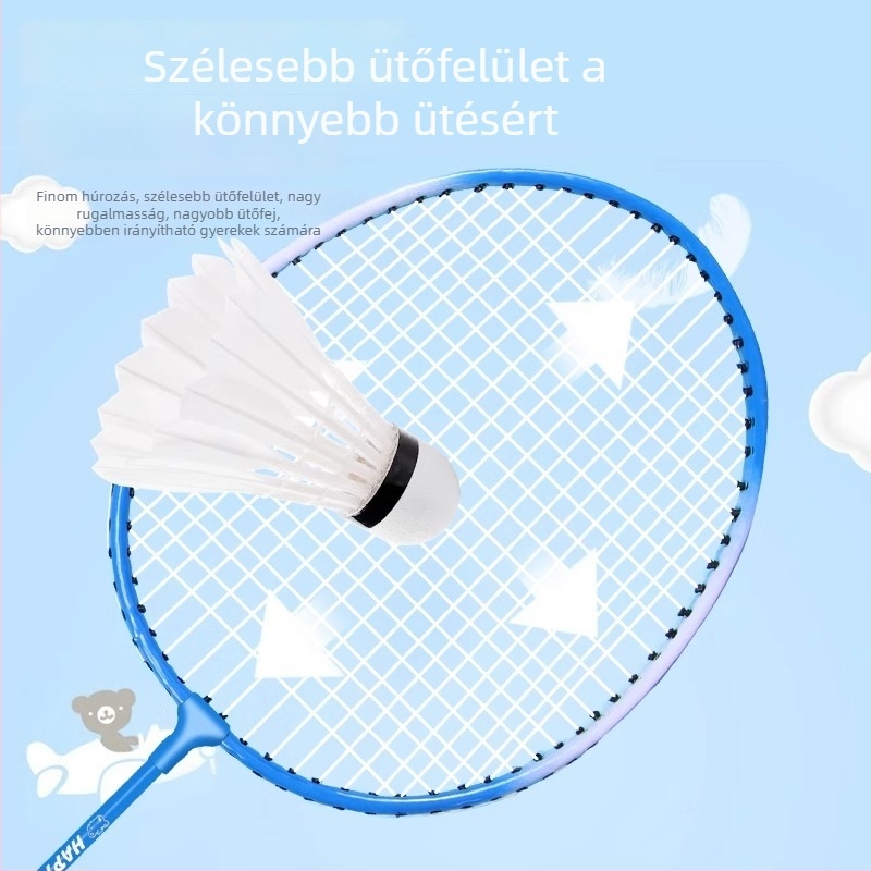 Gyerekeknek szóló tollaslabda ütő készlet – ultra könnyű és tartós, 3–12 éveseknek; két ütő a szülő-gyermek játékhoz