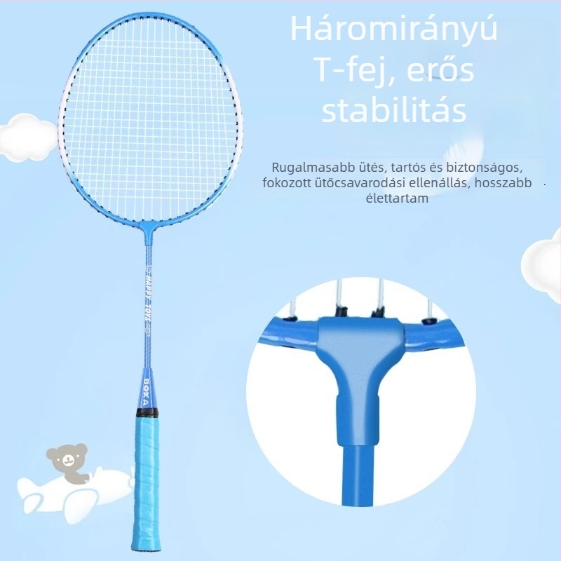 Gyerekeknek szóló tollaslabda ütő készlet – ultra könnyű és tartós, 3–12 éveseknek; két ütő a szülő-gyermek játékhoz