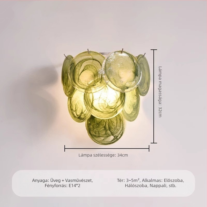 Francia stílusú Murano üveg falikar hálószobába és nappaliba – retro, megfizethető lux