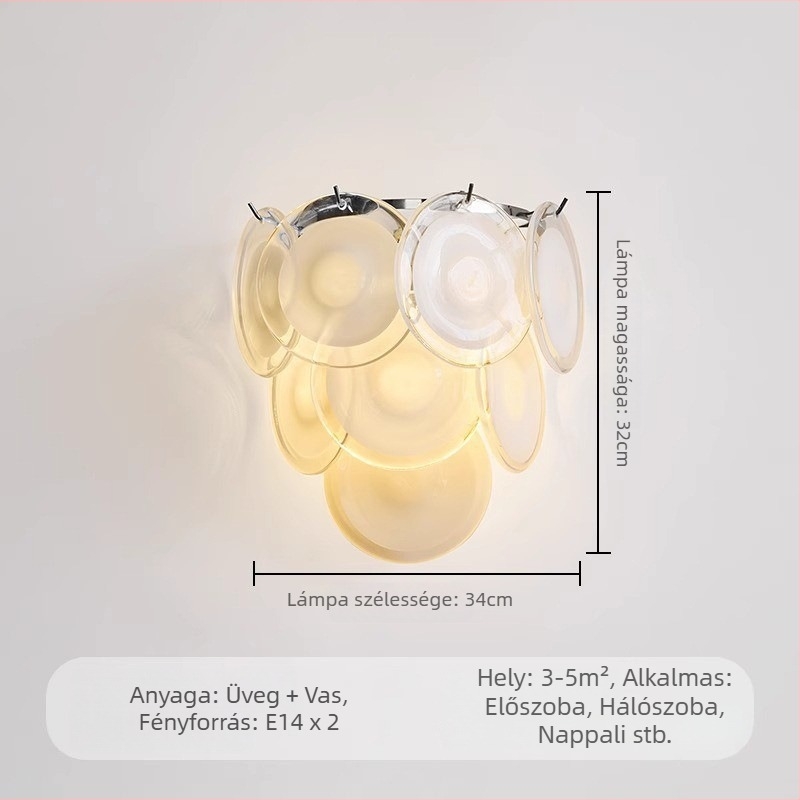 Francia stílusú Murano üveg falikar hálószobába és nappaliba – retro, megfizethető lux