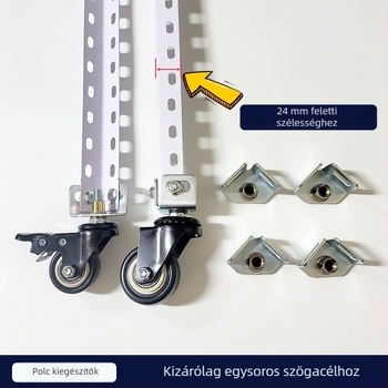 Szögvas alapú görgős talapzat polcrendszerekhez
