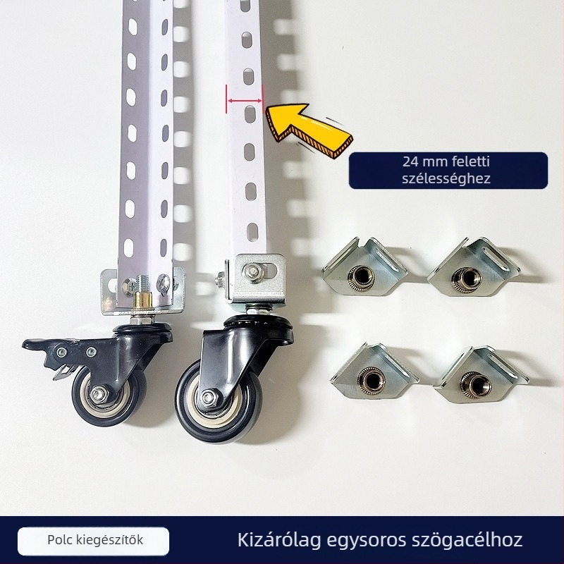 Szögvas alapú görgős talapzat polcrendszerekhez