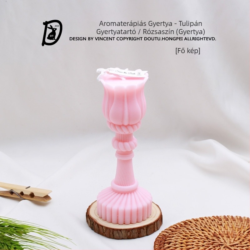 Nordikus stílusú lótusz lámpa hosszú szárral, tulipán formájú aromaterápiás gyertya – dekoráció, születésnapi ajándék