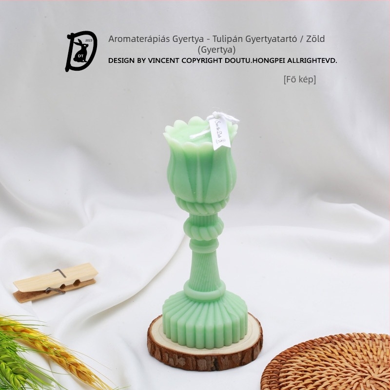 Nordikus stílusú lótusz lámpa hosszú szárral, tulipán formájú aromaterápiás gyertya – dekoráció, születésnapi ajándék