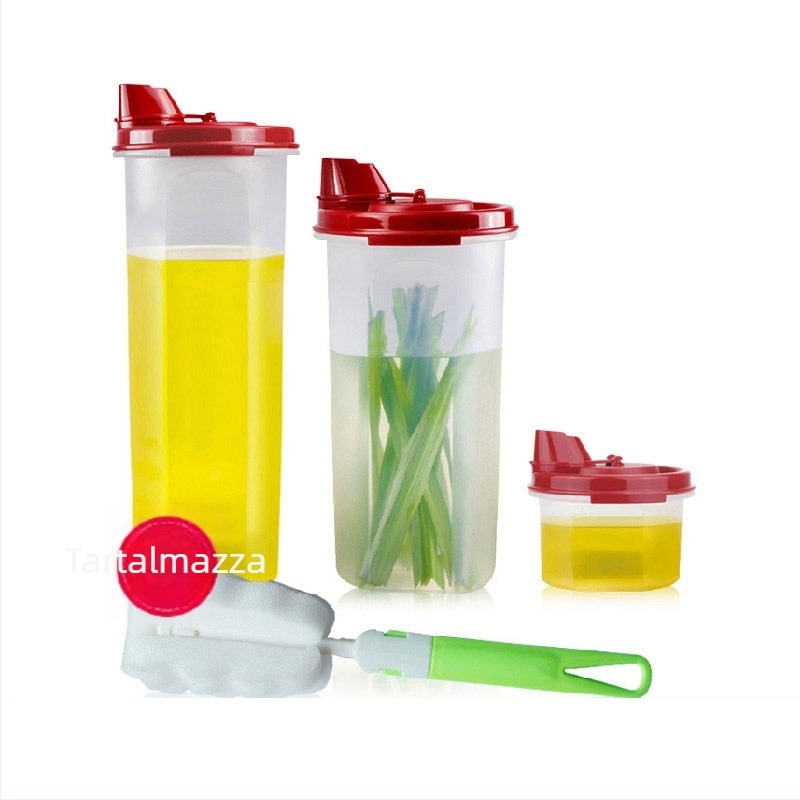 Olajtartó üveg 890/650 ml, zárt konyhai tartály szója- és ecetszószhoz