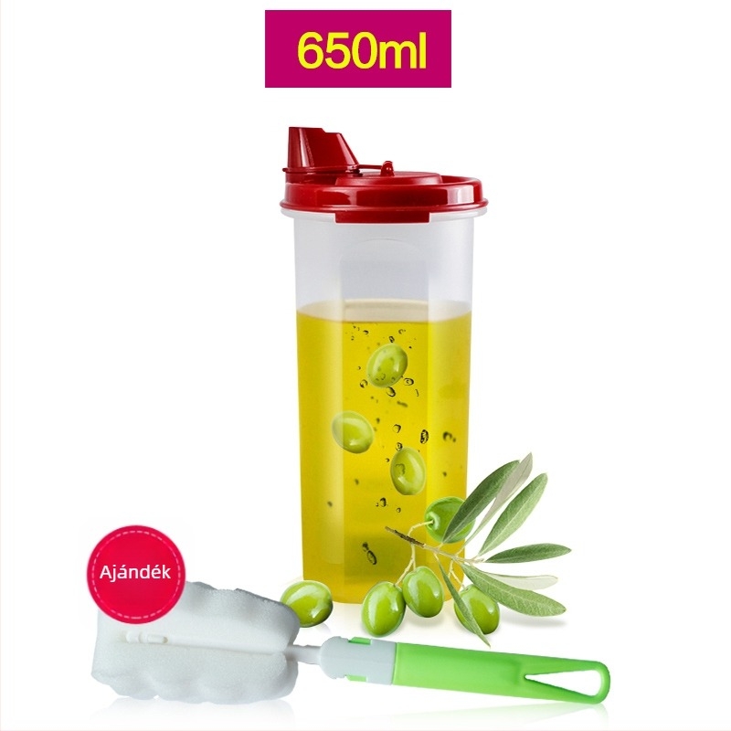 Olajtartó üveg 890/650 ml, zárt konyhai tartály szója- és ecetszószhoz