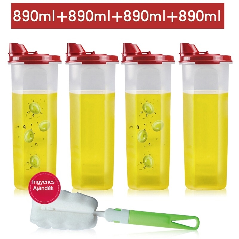 Olajtartó üveg 890/650 ml, zárt konyhai tartály szója- és ecetszószhoz