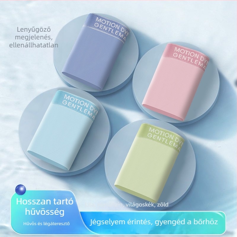 Férfi Ice Silk alsónemű: lélegző, selymes tapintású, antibakteriális, egyszínű, könnyű