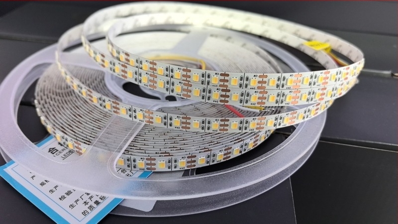 Két színű LED-szalag szekrényhez és éjjeliszekrényhez, 24V, 2835 LED, vízálló hangulatvilágítás