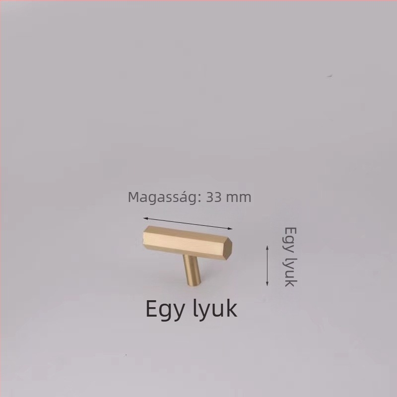 Sárgarémből készült szekrényajtó fogantyú, hatszögletű, új kínai stílusú, modern minimalista dizájn
