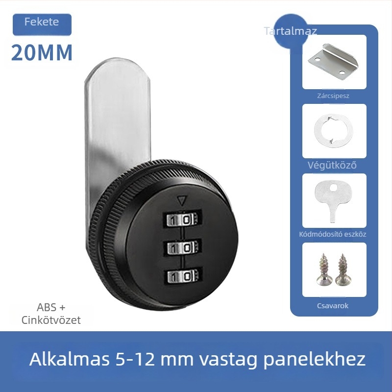 Fiókzár kódos zár, iratszekrény zár, elektromos doboz zár, postafiók zár, cink ötvözetű csapszár, mechanikus kódzár