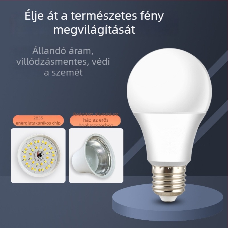 LED izzó E27 háromszínű fényforrással és állítható fényerővel, műanyag bevonatú alumínium test, 1800 lm, 220V, CRI 80, PF 0.7