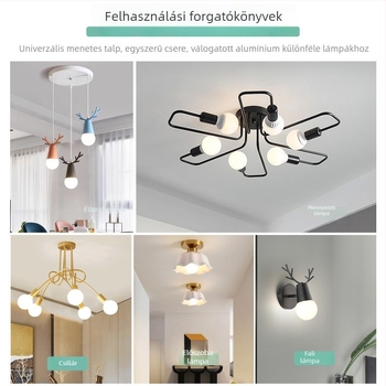 LED Dragon Ball lámpa E27-es foglalattal, ultra‑fényes és energiatakarékos, három színű állítható világítás, szemvédő, otthoni világítás, meleg sárga fény