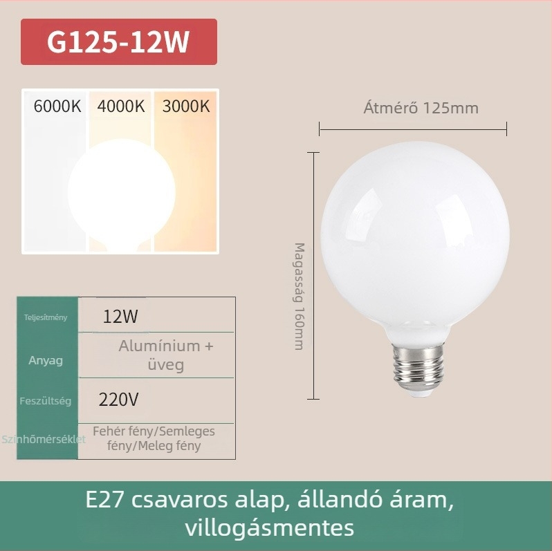 LED Dragon Ball lámpa E27-es foglalattal, ultra‑fényes és energiatakarékos, három színű állítható világítás, szemvédő, otthoni világítás, meleg sárga fény