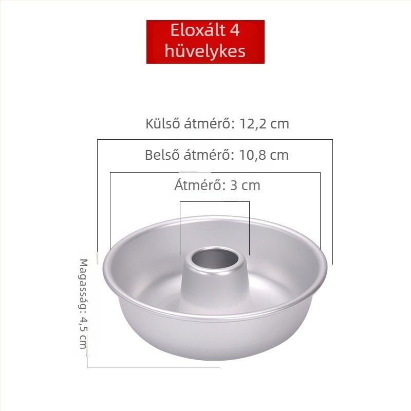 Alumínium chifon tortaforma és angyaltorta forma üreges központtal karamellás fánkhoz
