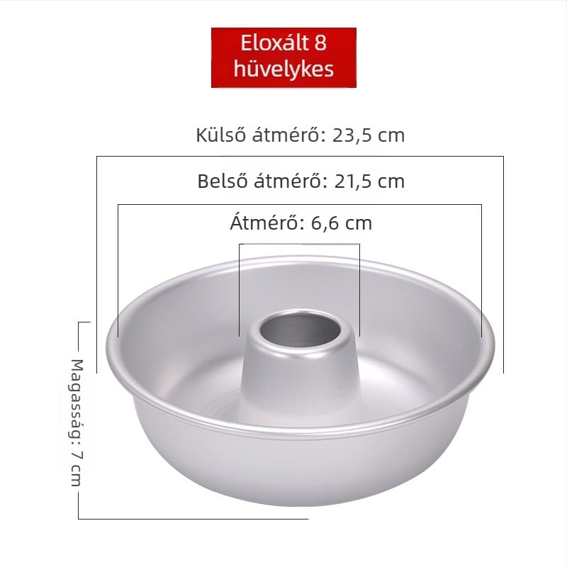 Alumínium chifon tortaforma és angyaltorta forma üreges központtal karamellás fánkhoz