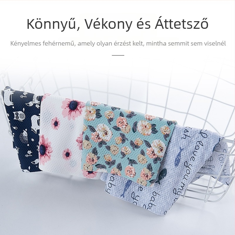 Női alsónemű középmagas derekú Ice Silk anyagból, virágmintás, légáteresztő, pamutbetéttel, könnyű nyári stílus, Plus Size