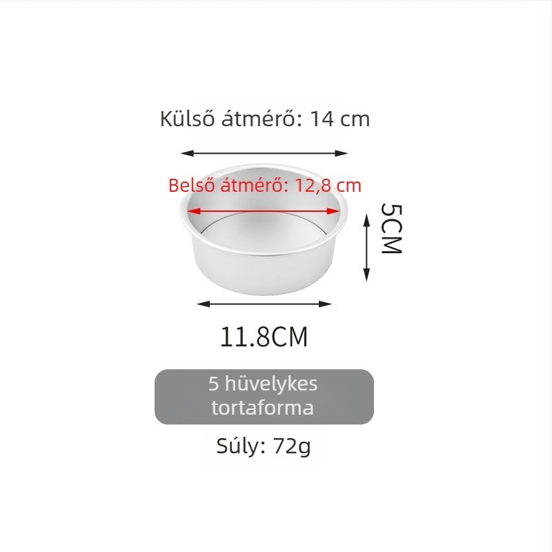 Chiffon tortaforma levehető aljjal, 4/6/8 inch, alumínium ötvözetből