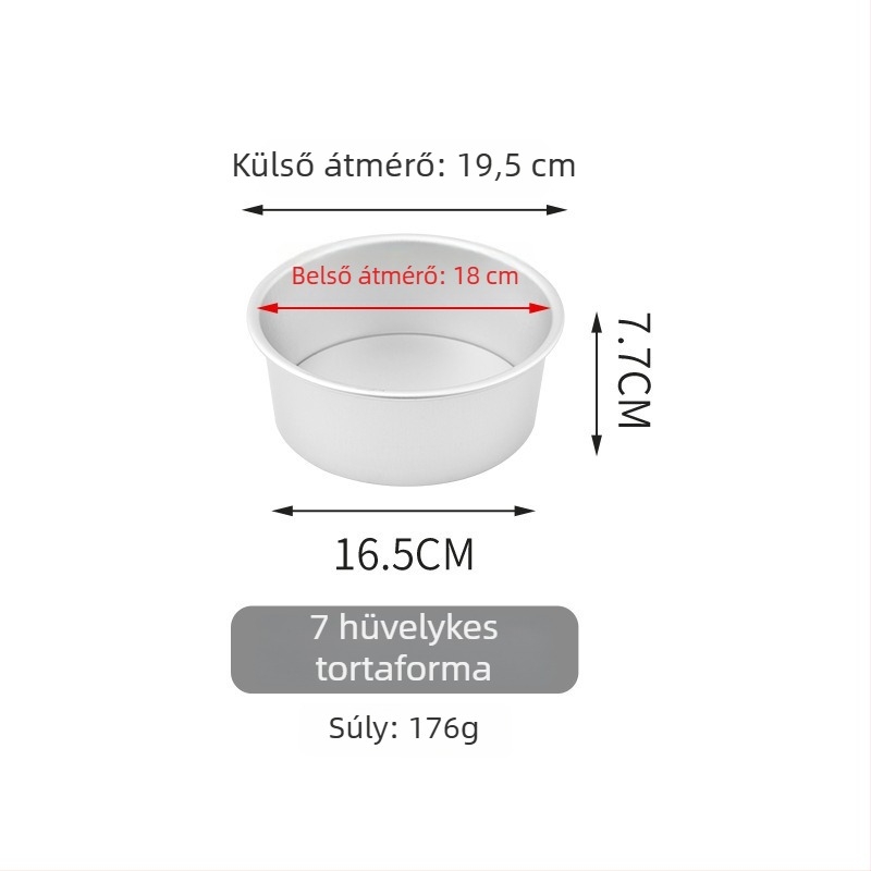 Chiffon tortaforma levehető aljjal, 4/6/8 inch, alumínium ötvözetből