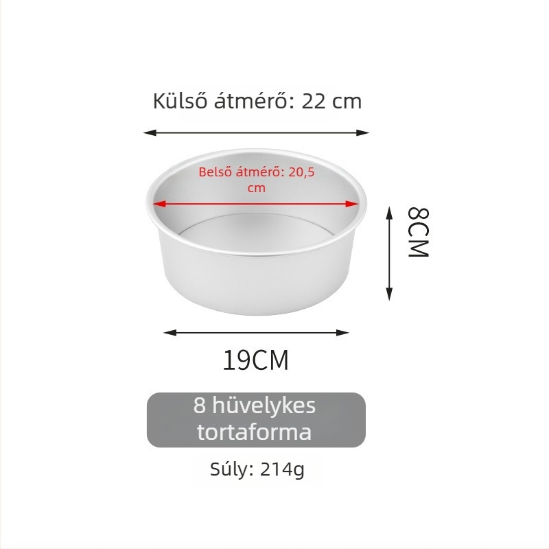 Chiffon tortaforma levehető aljjal, 4/6/8 inch, alumínium ötvözetből