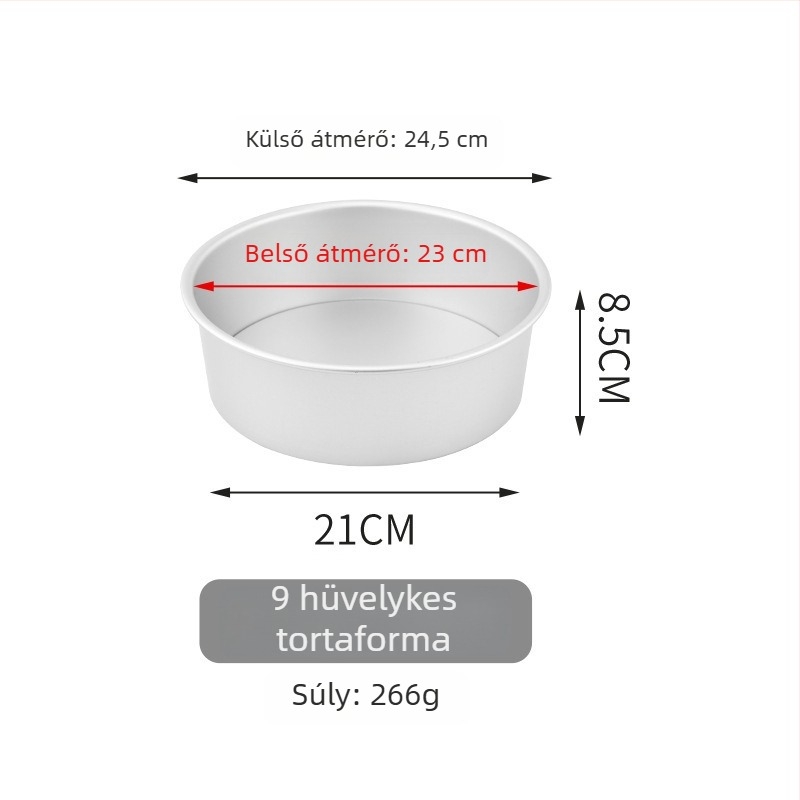 Chiffon tortaforma levehető aljjal, 4/6/8 inch, alumínium ötvözetből