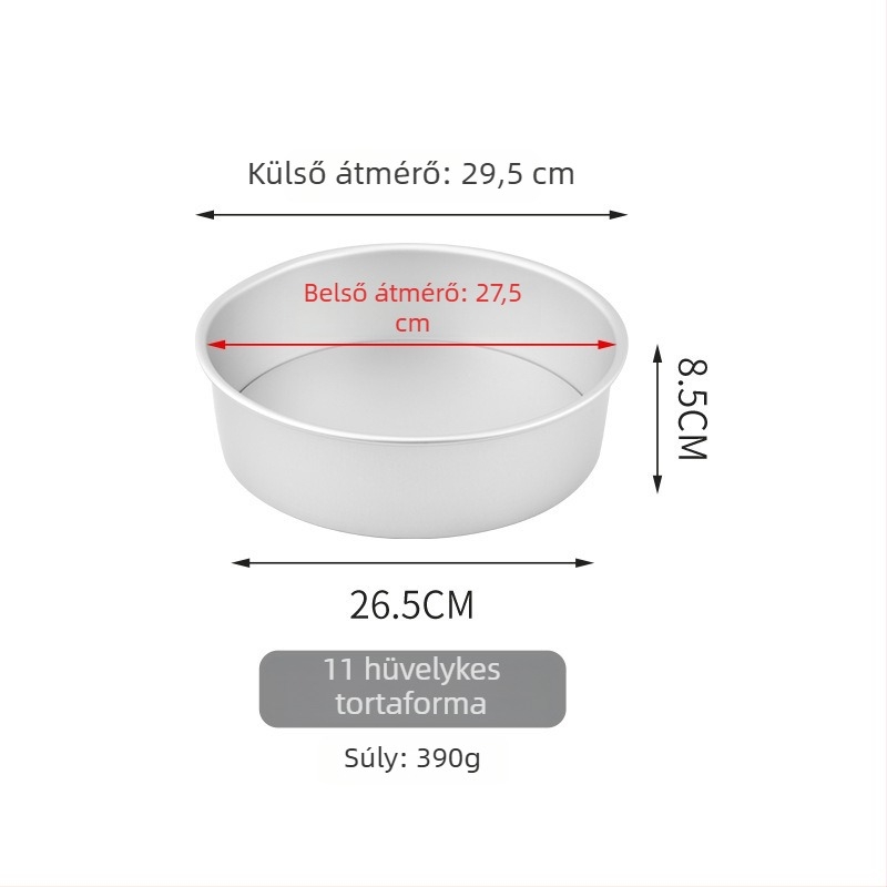 Chiffon tortaforma levehető aljjal, 4/6/8 inch, alumínium ötvözetből