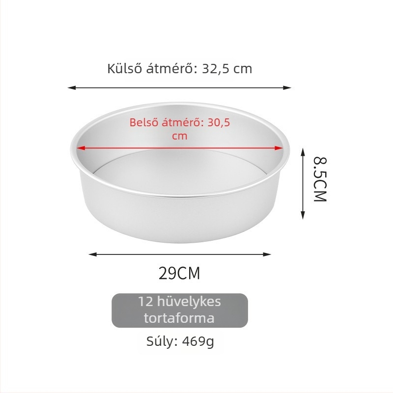 Chiffon tortaforma levehető aljjal, 4/6/8 inch, alumínium ötvözetből