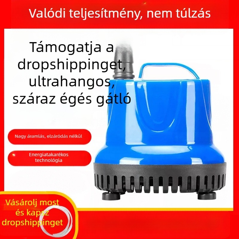Akvarisztikai merülőpumpa alsó szívóval, csendes működés, víz körforgás és szűrés