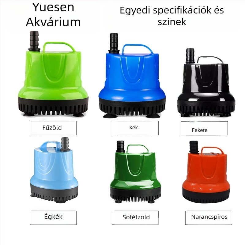 Akvarisztikai merülőpumpa alsó szívóval, csendes működés, víz körforgás és szűrés