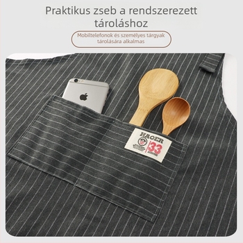 Férfi munkás kötény konyhába, cateringhez és otthoni használatra, légáteresztő, hosszított hosszúság, 2026-os új modell.