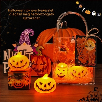 Halloween tökös éjszakai fény, mini gyertya lámpa, hordozható ajándék gyerekeknek és lányoknak, hálószoba dekoráció