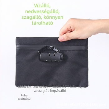 Uniszex útlevél- és dokumentumszervező, nagy kapacitású, vízálló, lopás elleni, Oxford anyagból