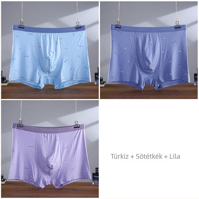 60-as Modal Plusz Méretű Férfi boxeralsó, magas derék, laza szabás, nagy rugalmasság