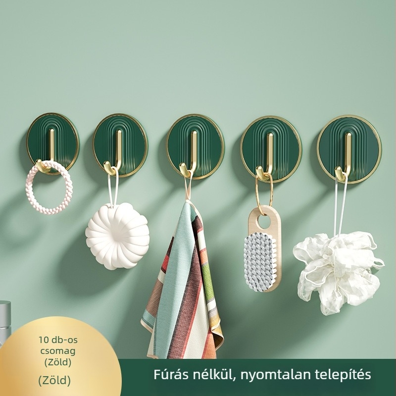 Fényűző öntapadó kampó, 30 kg terhelhetőség, fúrás nélkül, fürdőszobába, ABS anyag