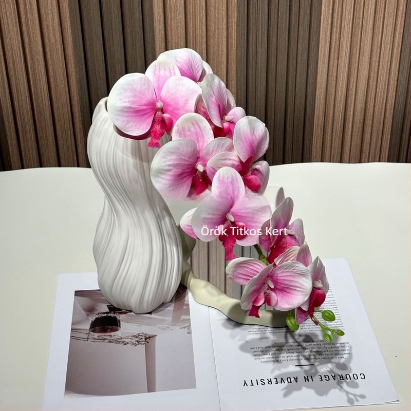 3D-nyomtatott Phalaenopsis orchidea fej, 9-fejű reliefes PVC virág esküvői dekorációhoz